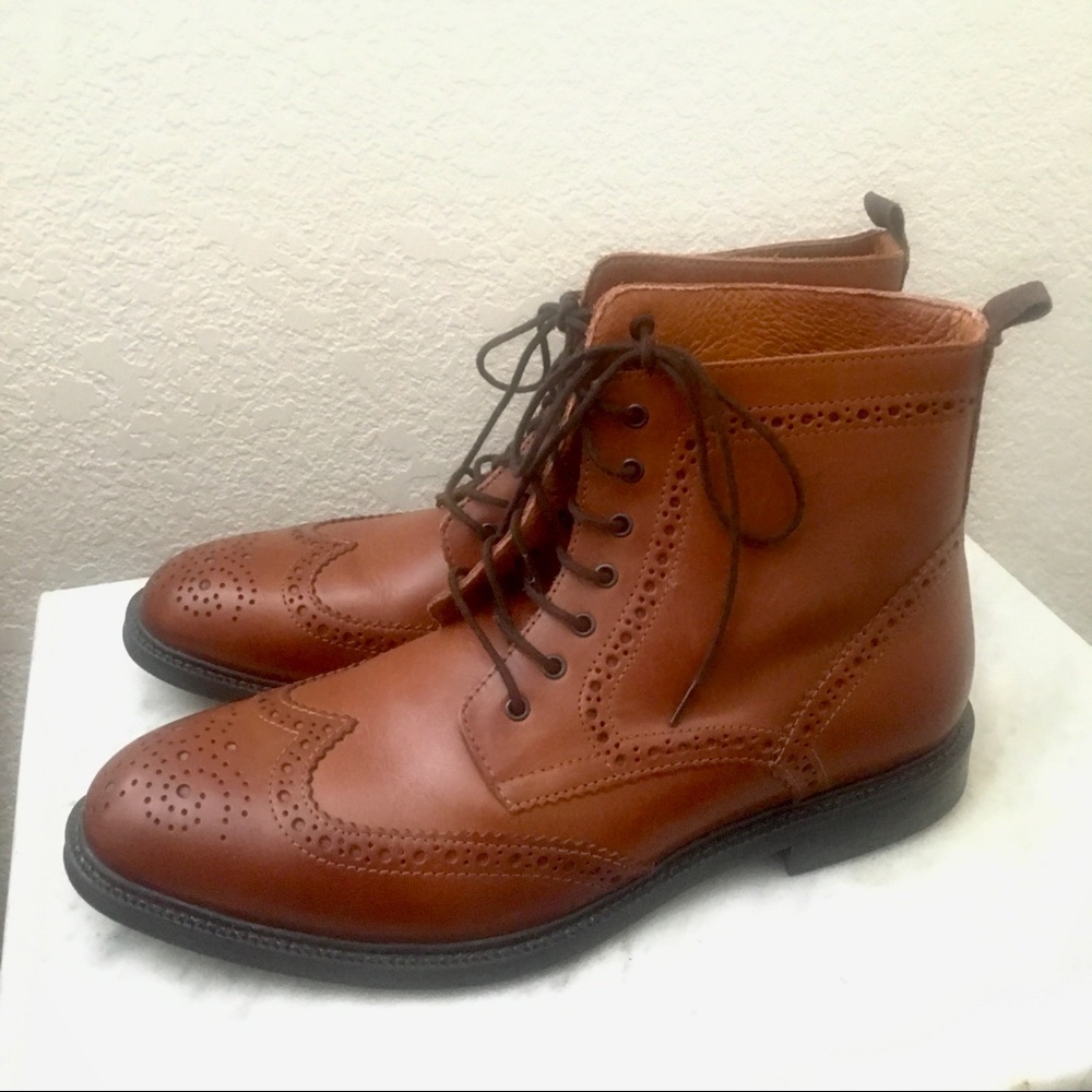 Stafford Deacon Wingtip Leather Boots